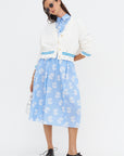 Sprayed Roses Short Sleeve Shirt, Irisblue