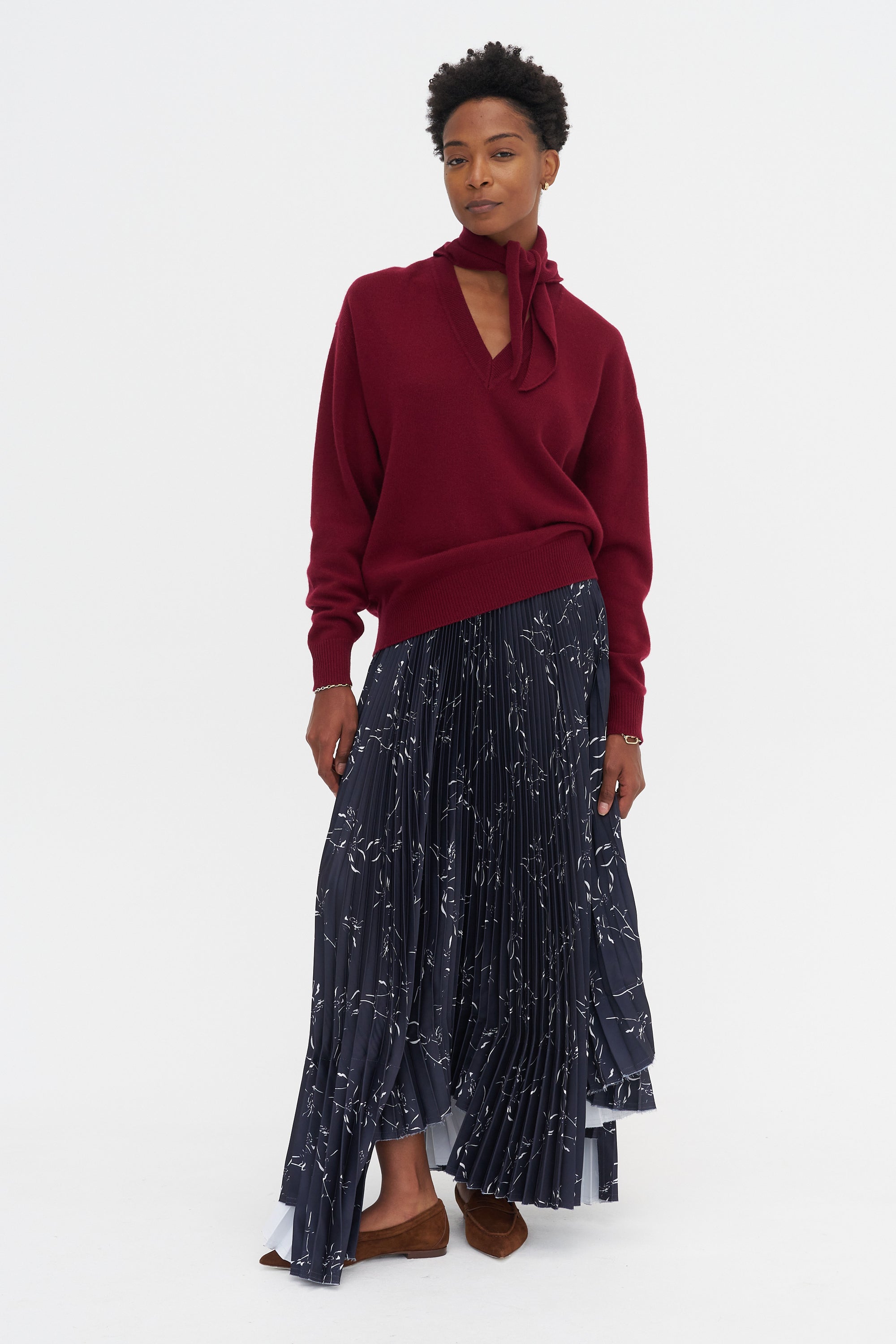 Shawl Sweater, Burgundy
