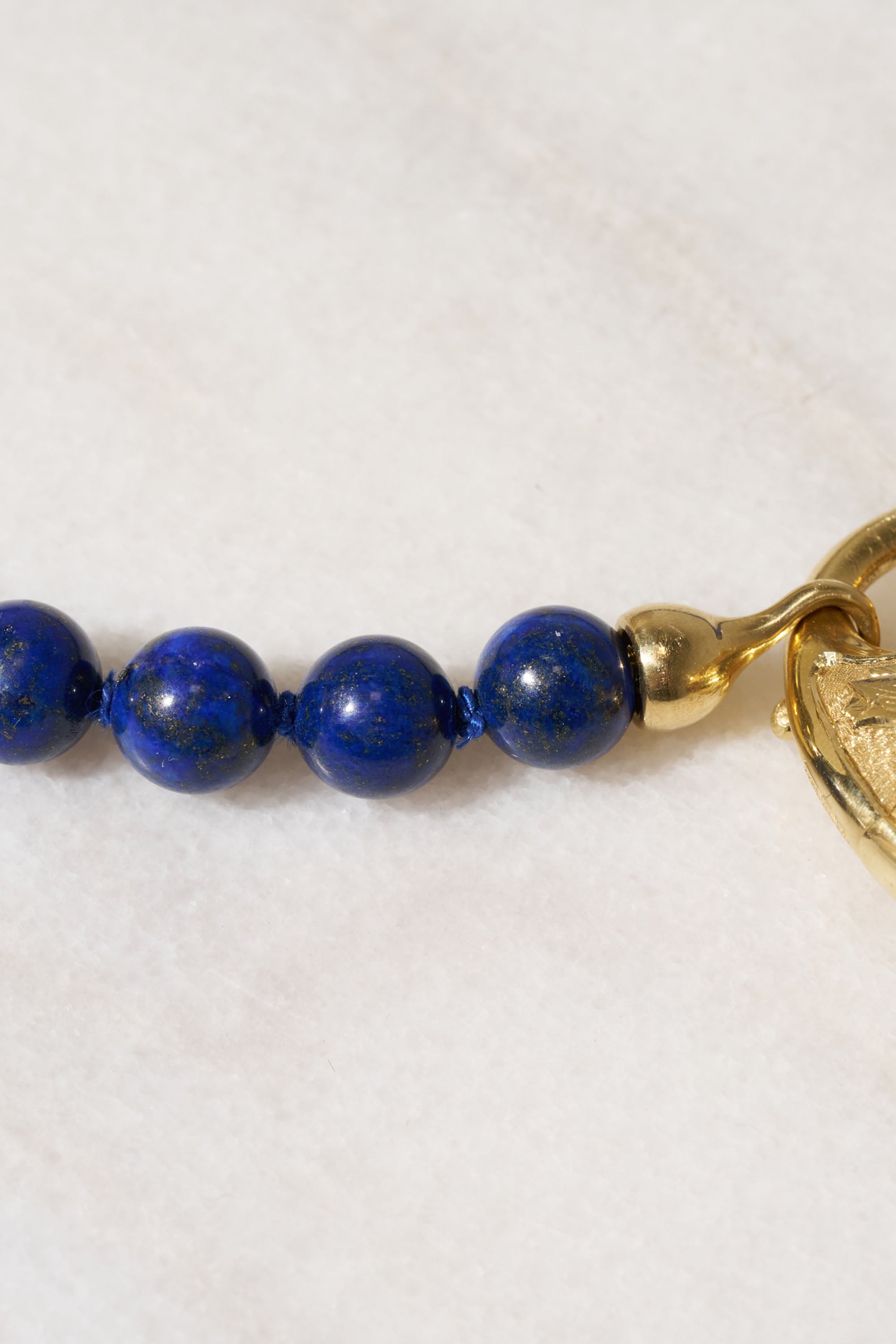 Lapis Beads, Yellow Gold