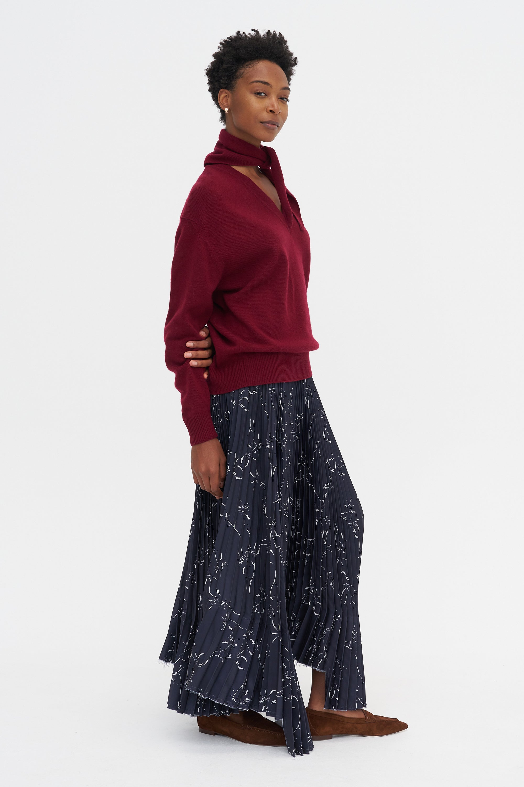 Shawl Sweater, Burgundy