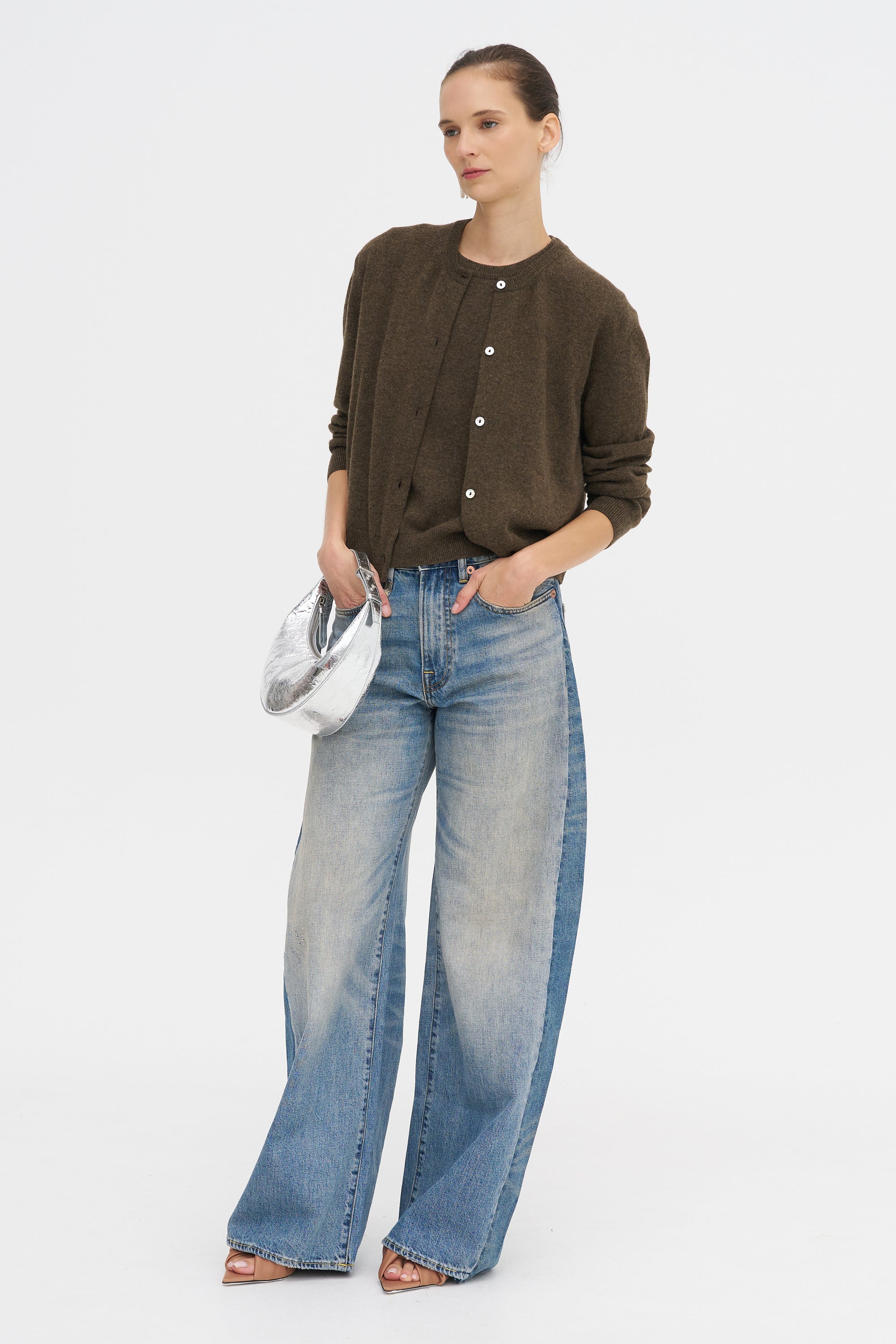 Sea Shell Cashmere Cardigan, Chestnut