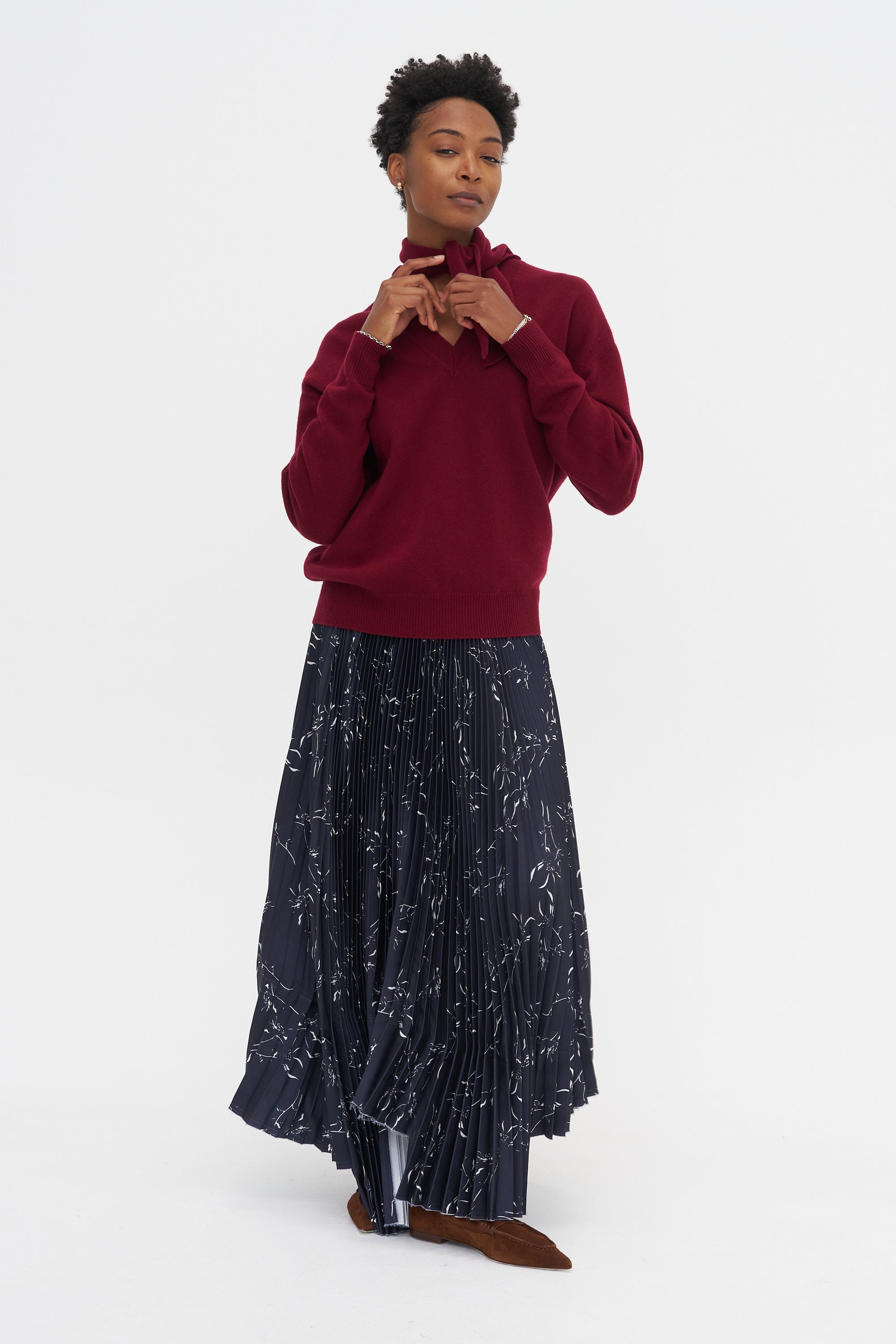 Shawl Sweater, Burgundy