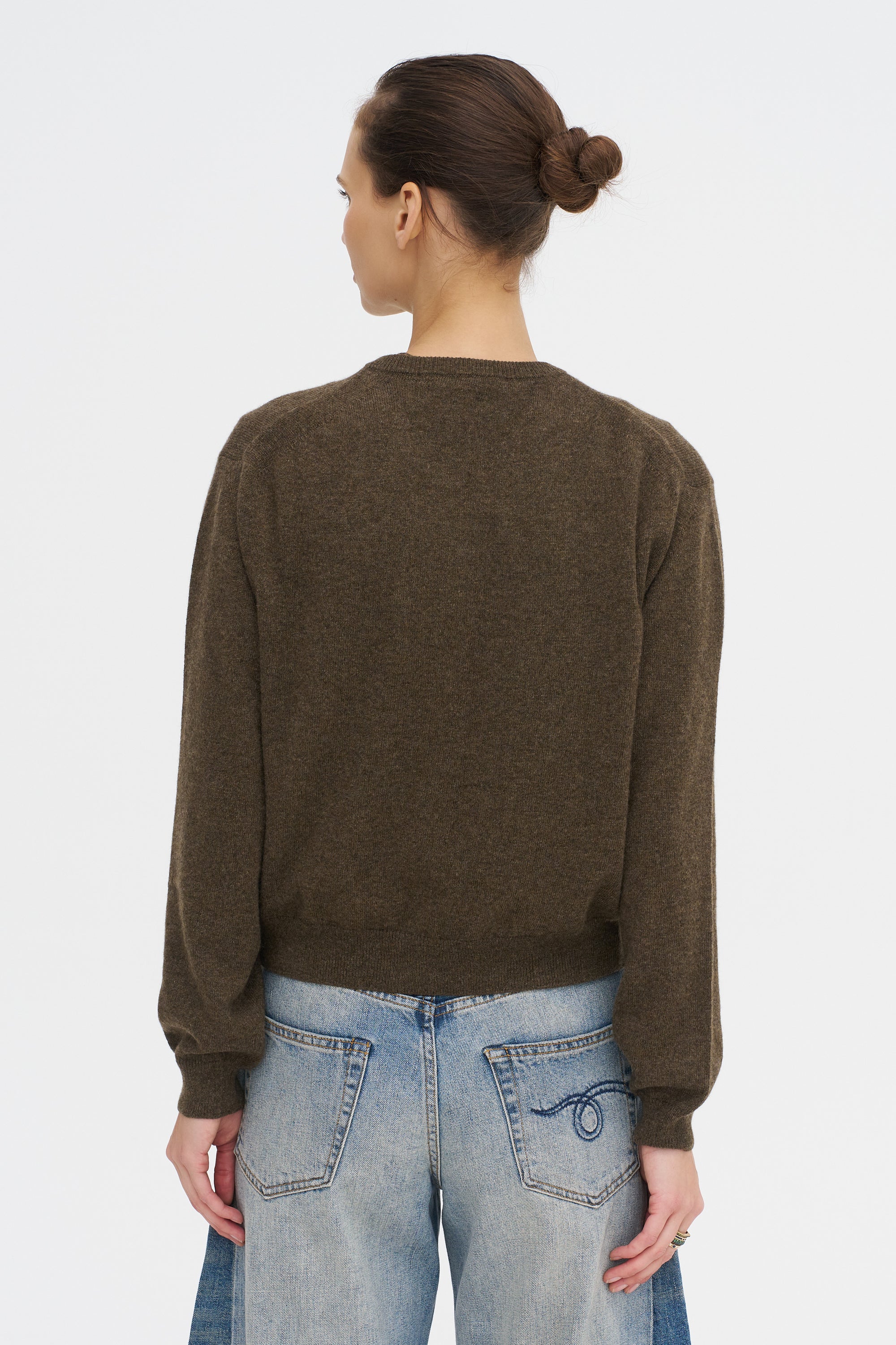 Sea Shell Cashmere Cardigan, Chestnut