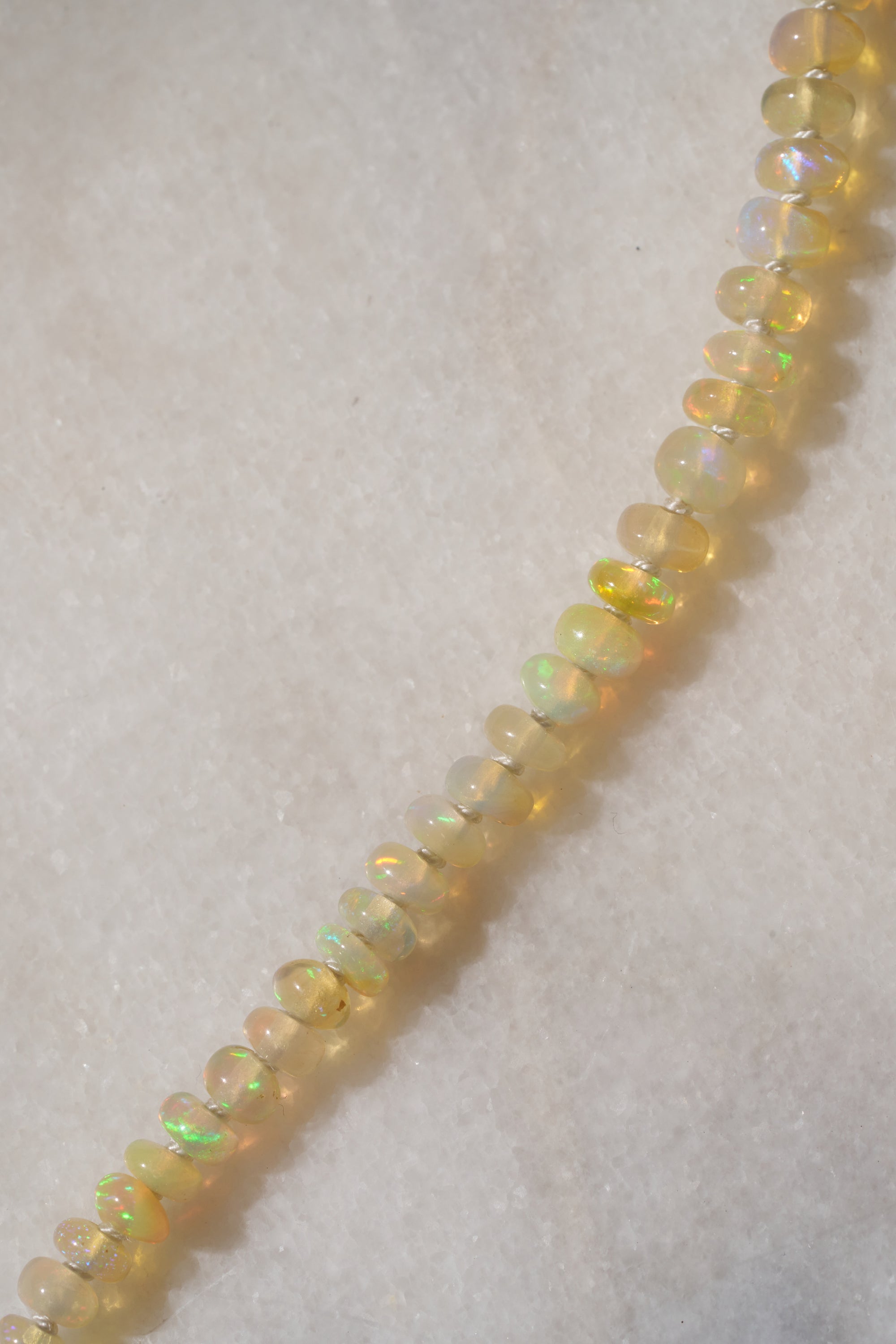 Opal Bead Necklace - 45CM, Yellow Gold