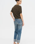 Pearl Cashmere Short Sleeved Crewneck, Chestnut