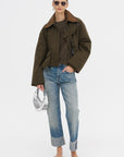 Pearl Cashmere Short Sleeved Crewneck, Chestnut