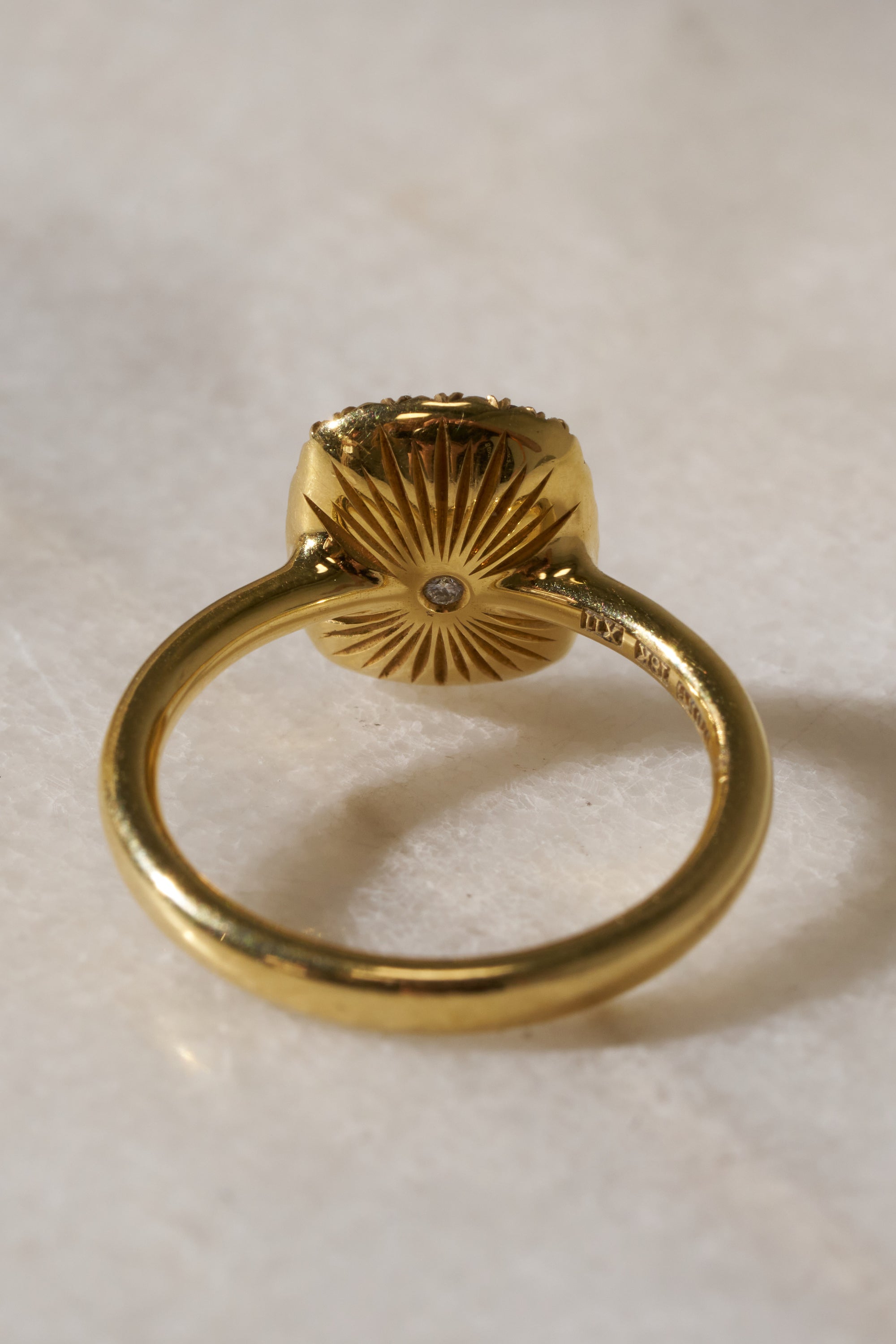 Starburst Engraved Into The Wild Ring, Yellow Gold