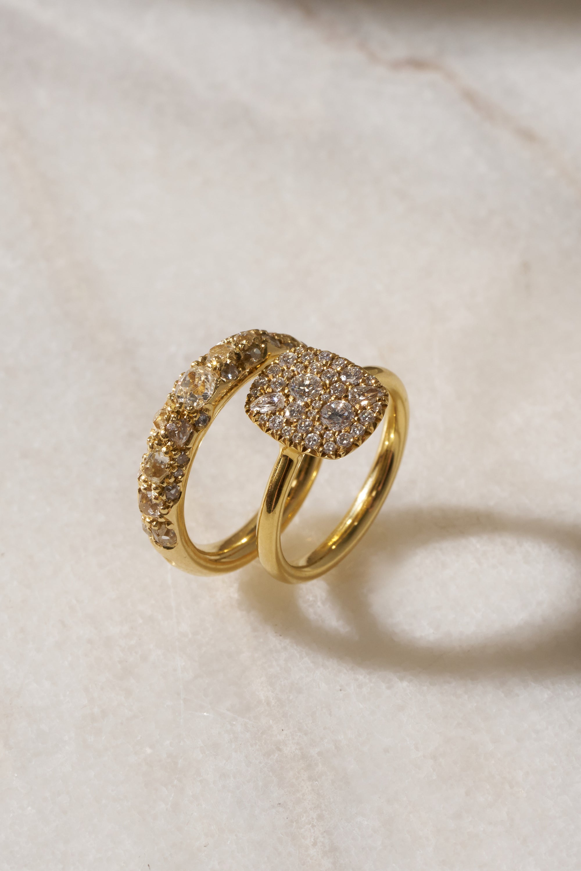 Starburst Engraved Into The Wild Ring, Yellow Gold