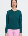 Billie V-Neck Sweater, Teal