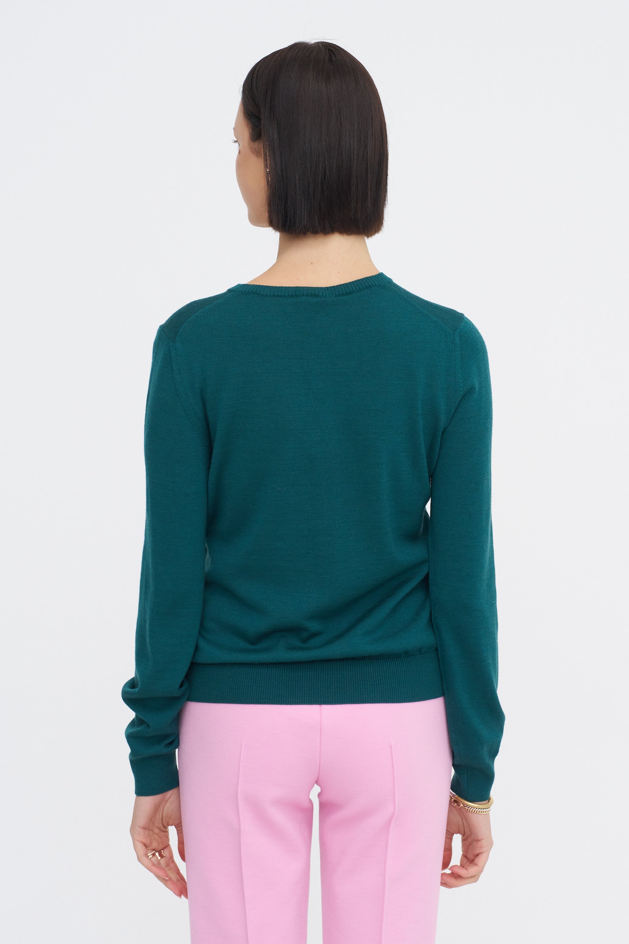 Billie V-Neck Sweater, Teal