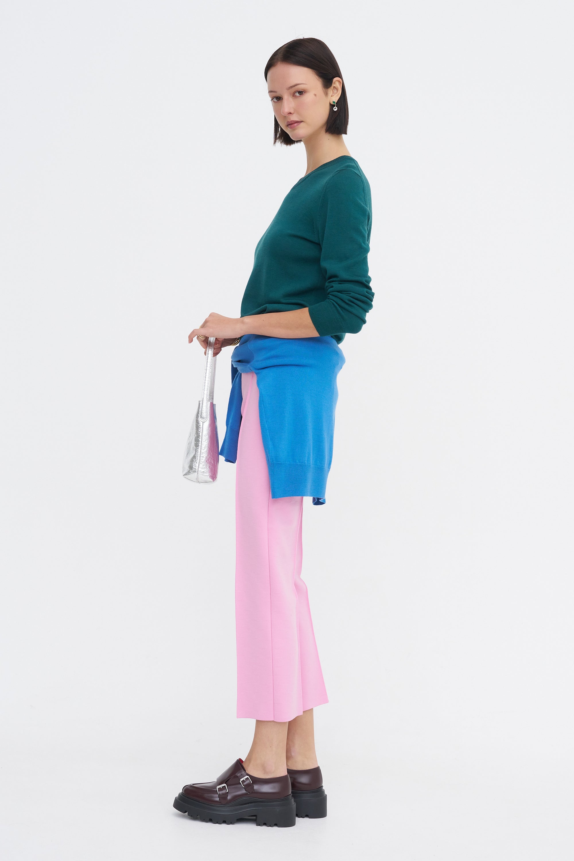 Billie V-Neck Sweater, Teal