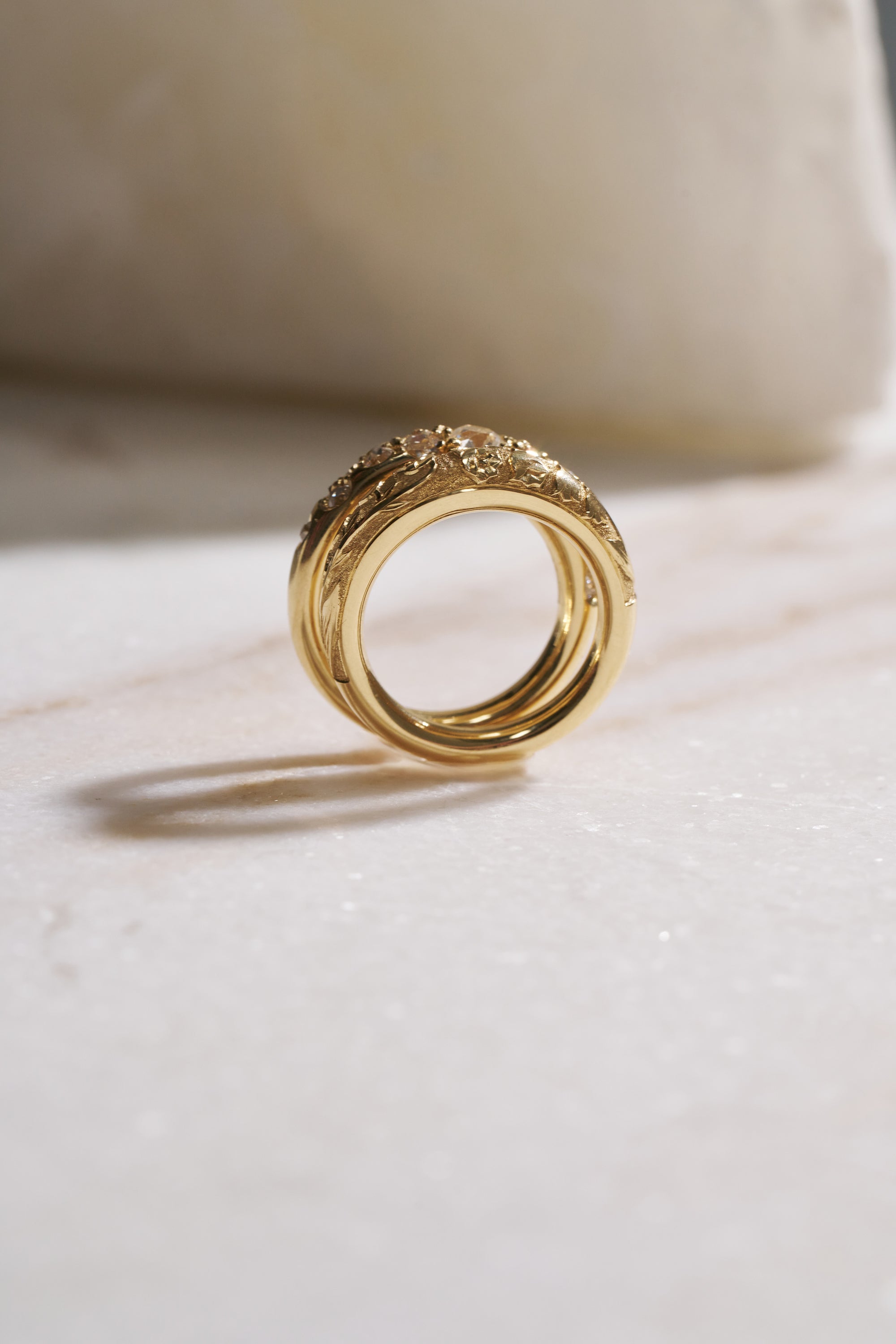Lily of the Valley Fredag Ring, Yellow Gold