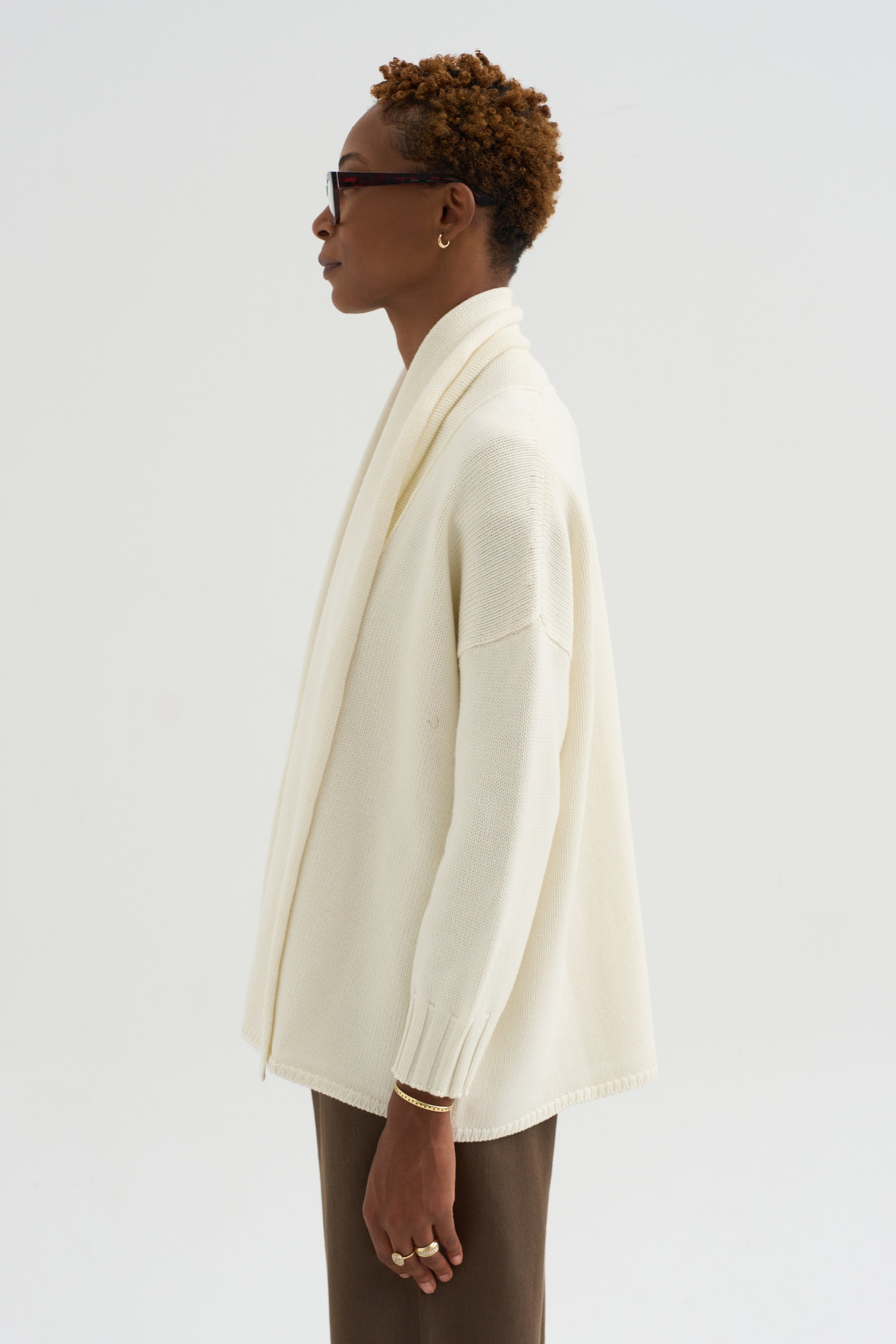 Cardigan Scialle - Knitwear, White