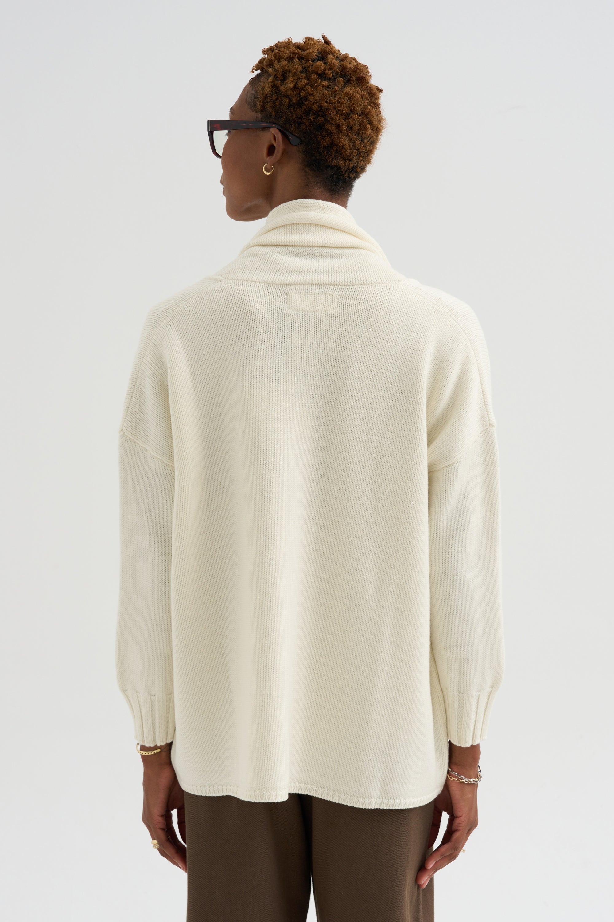 Cardigan Scialle - Knitwear, White