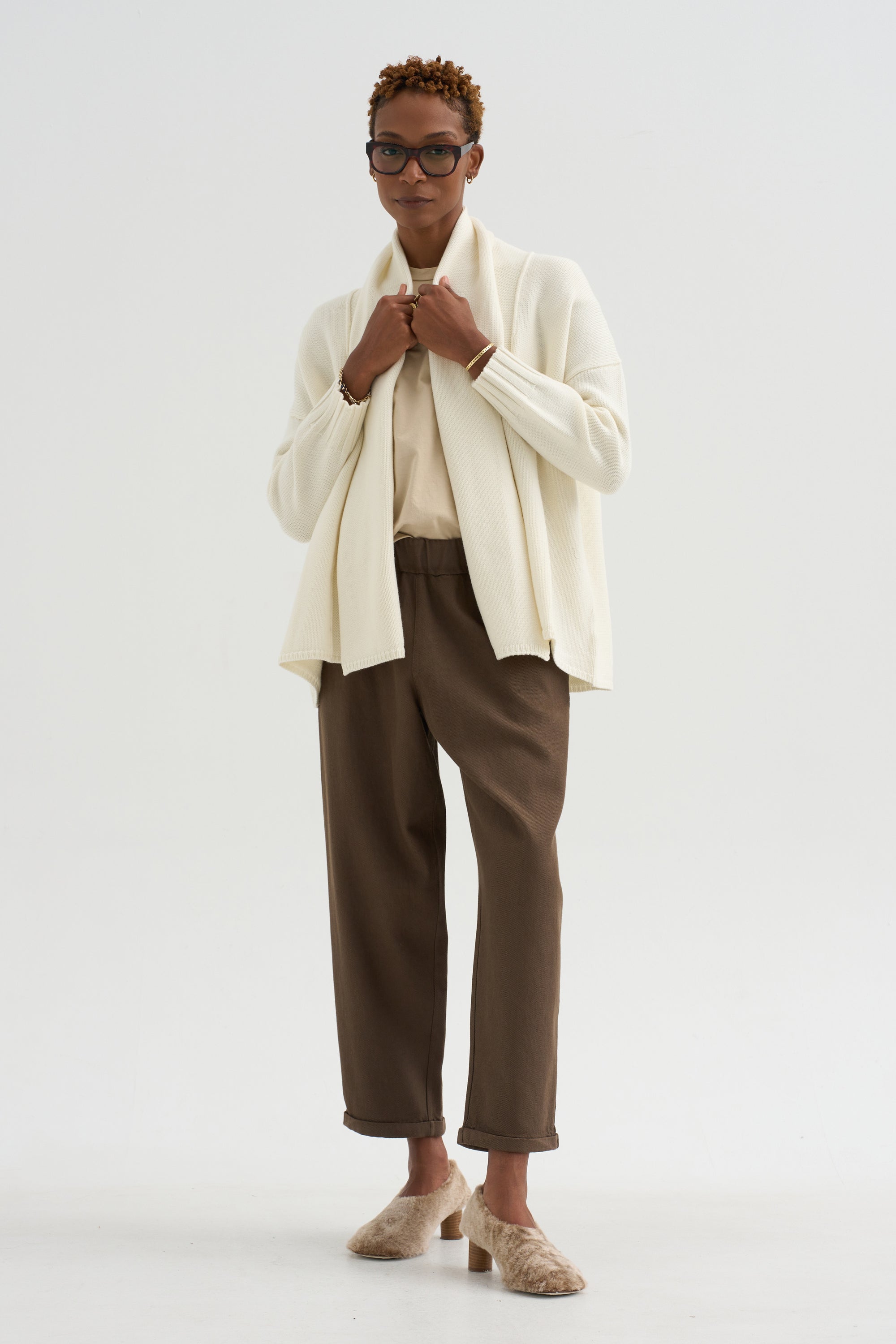Cardigan Scialle - Knitwear, White