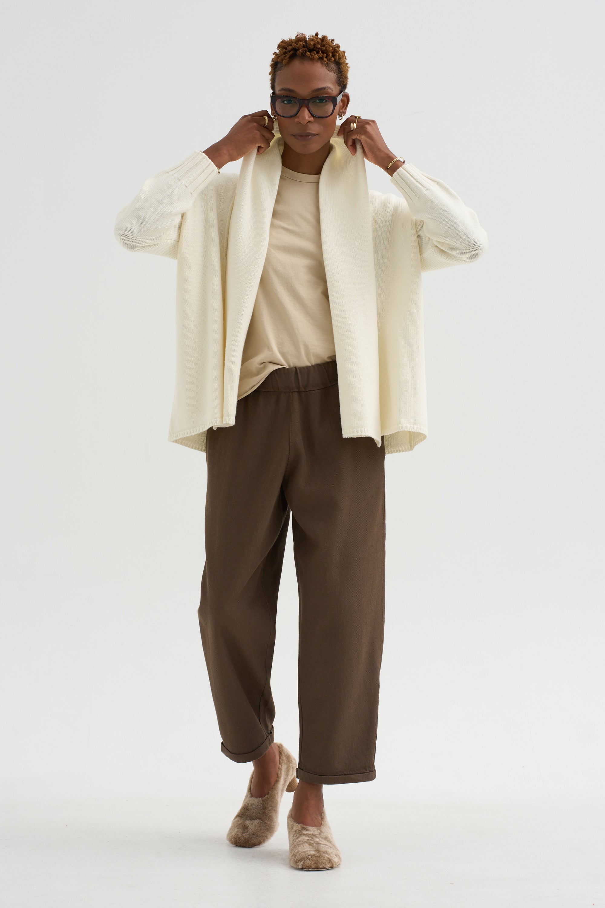 Cardigan Scialle - Knitwear, White