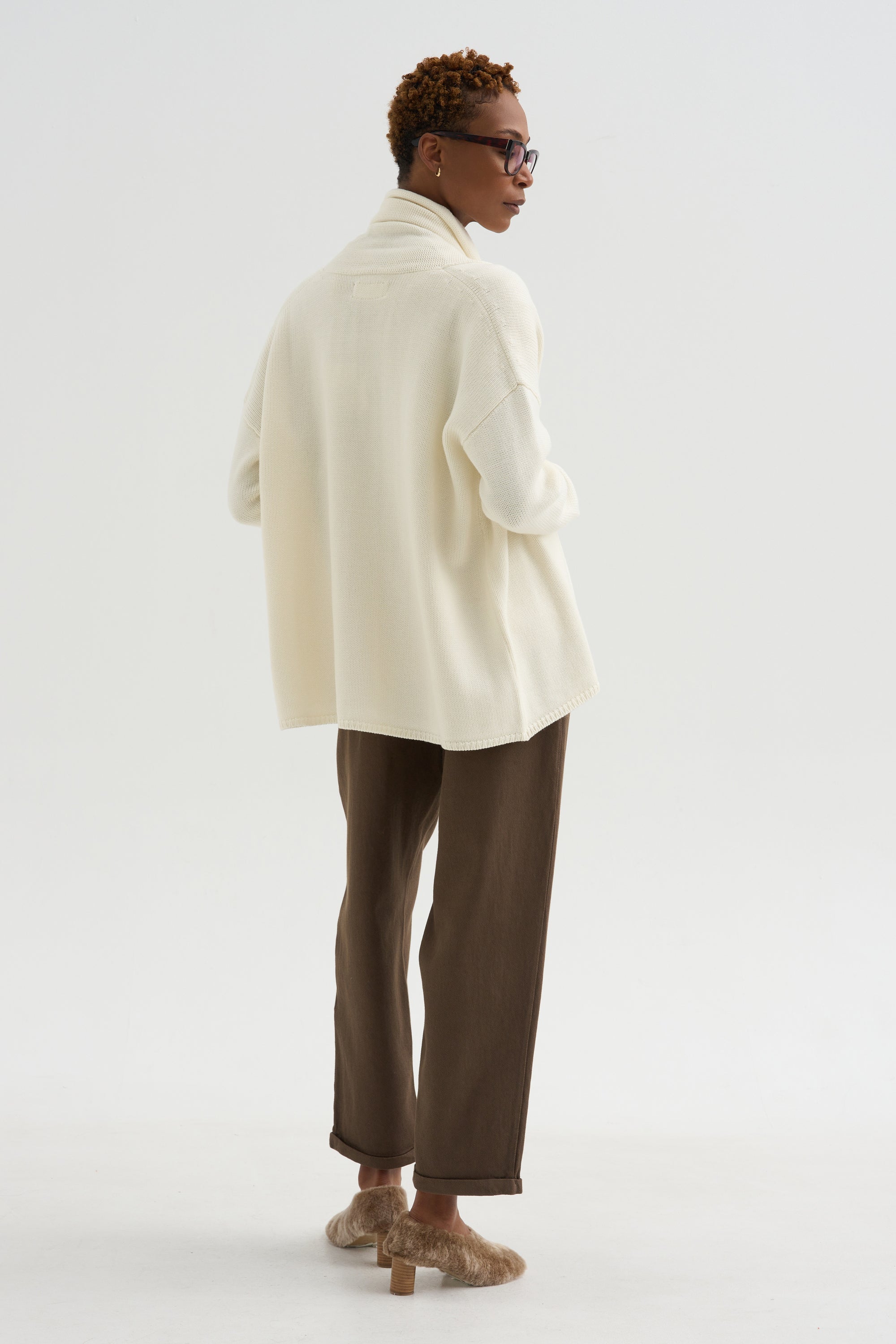 Cardigan Scialle - Knitwear, White