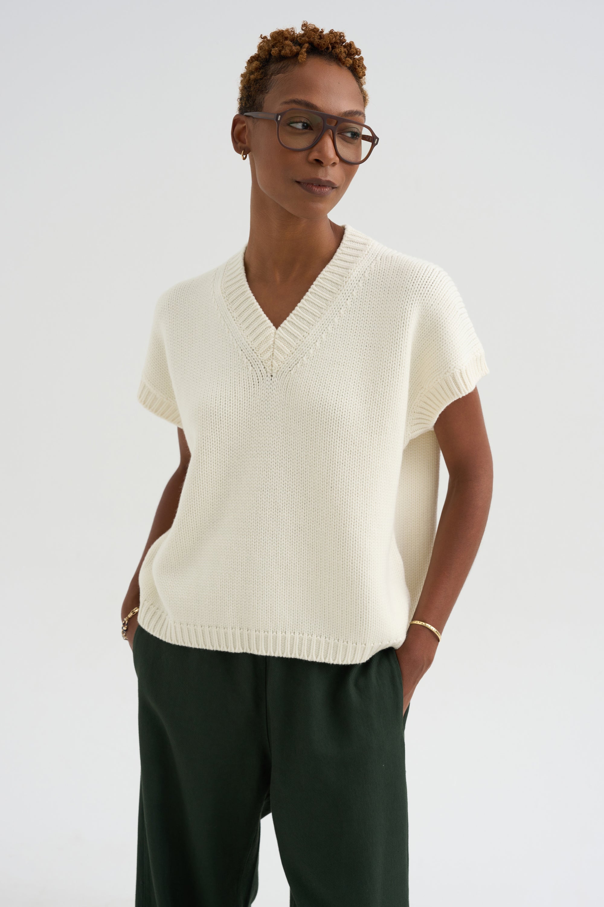Gilet Finferlo - Knitwear, White