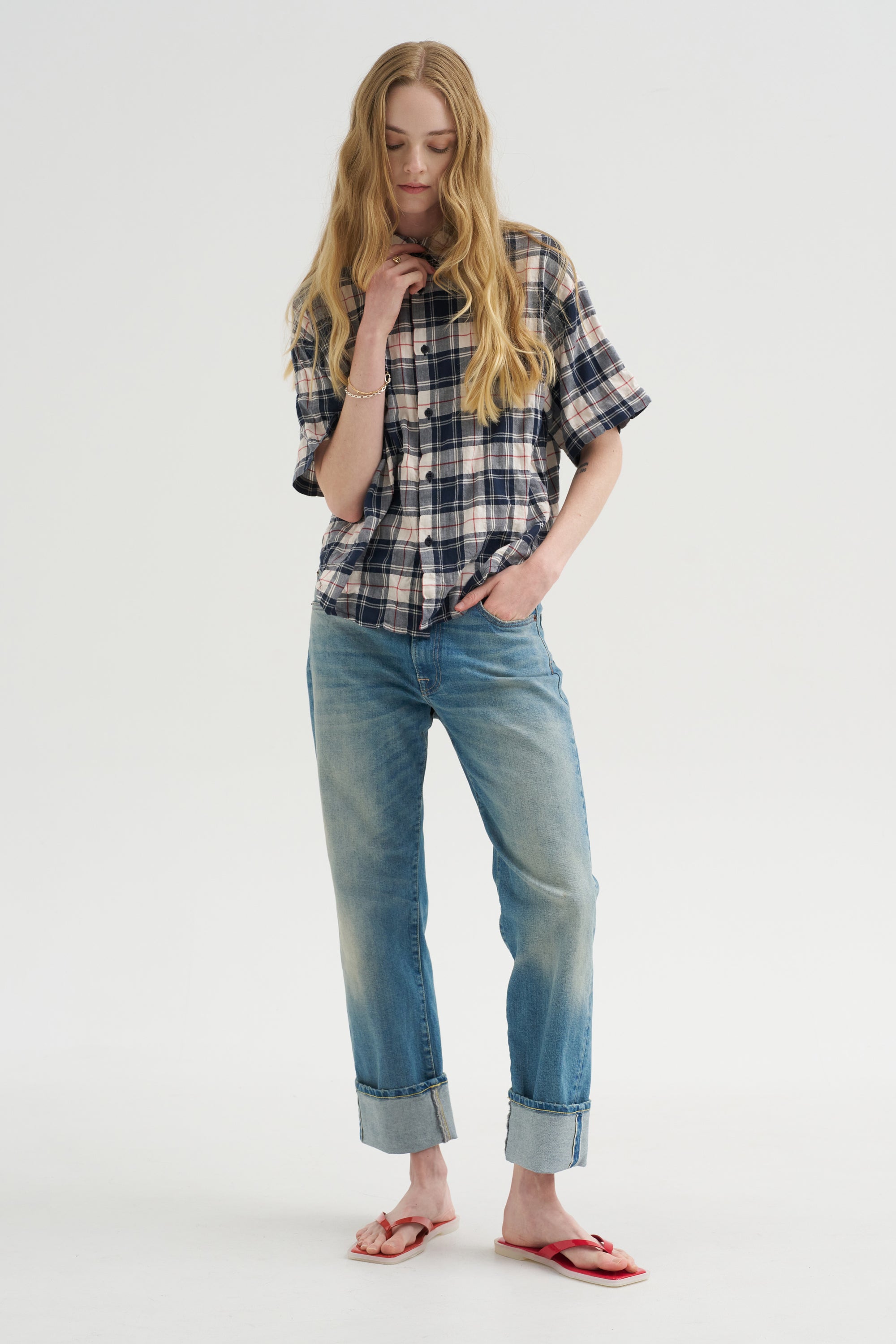 Camicia Ibiza - Checks, Panna