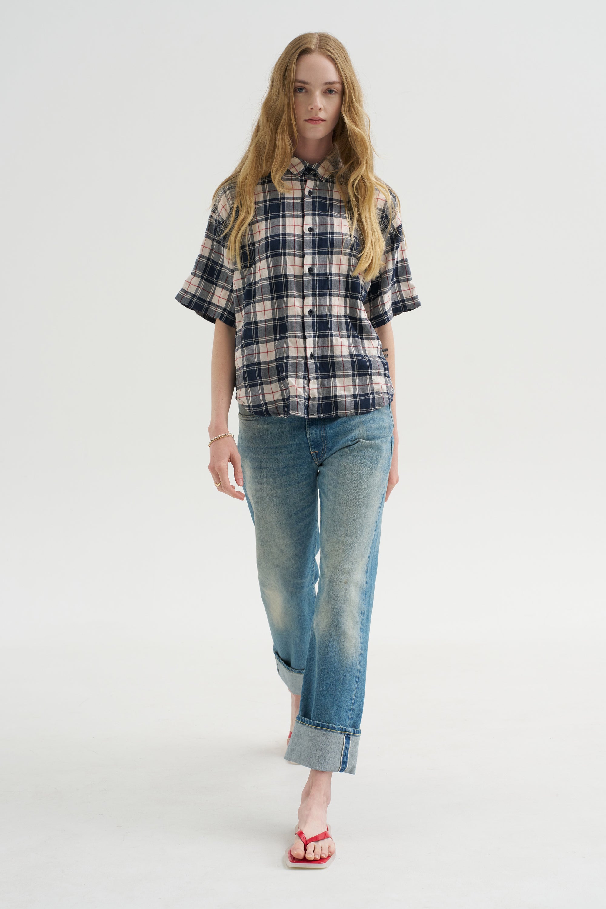 Camicia Ibiza - Checks, Panna