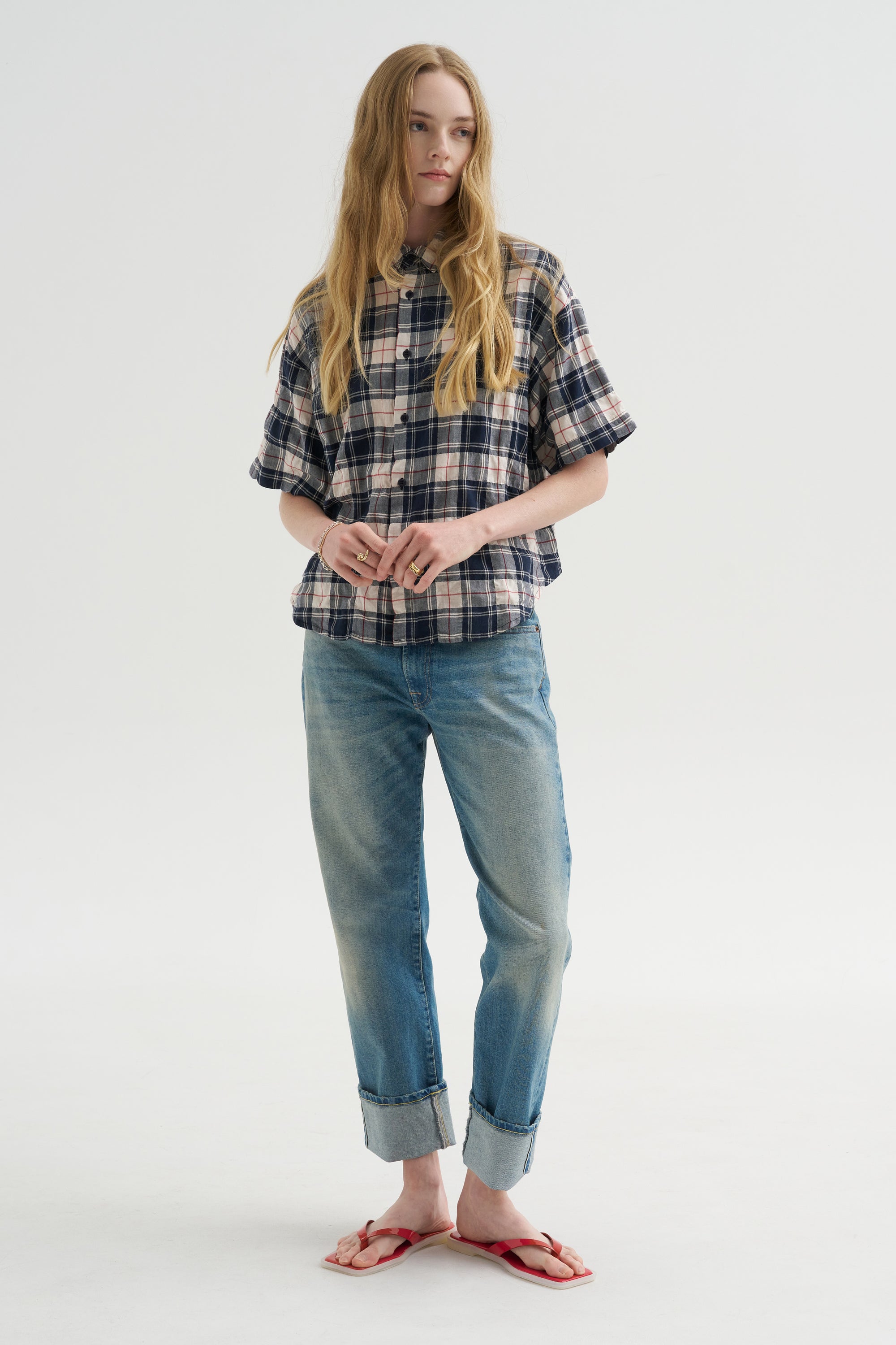 Camicia Ibiza - Checks, Panna