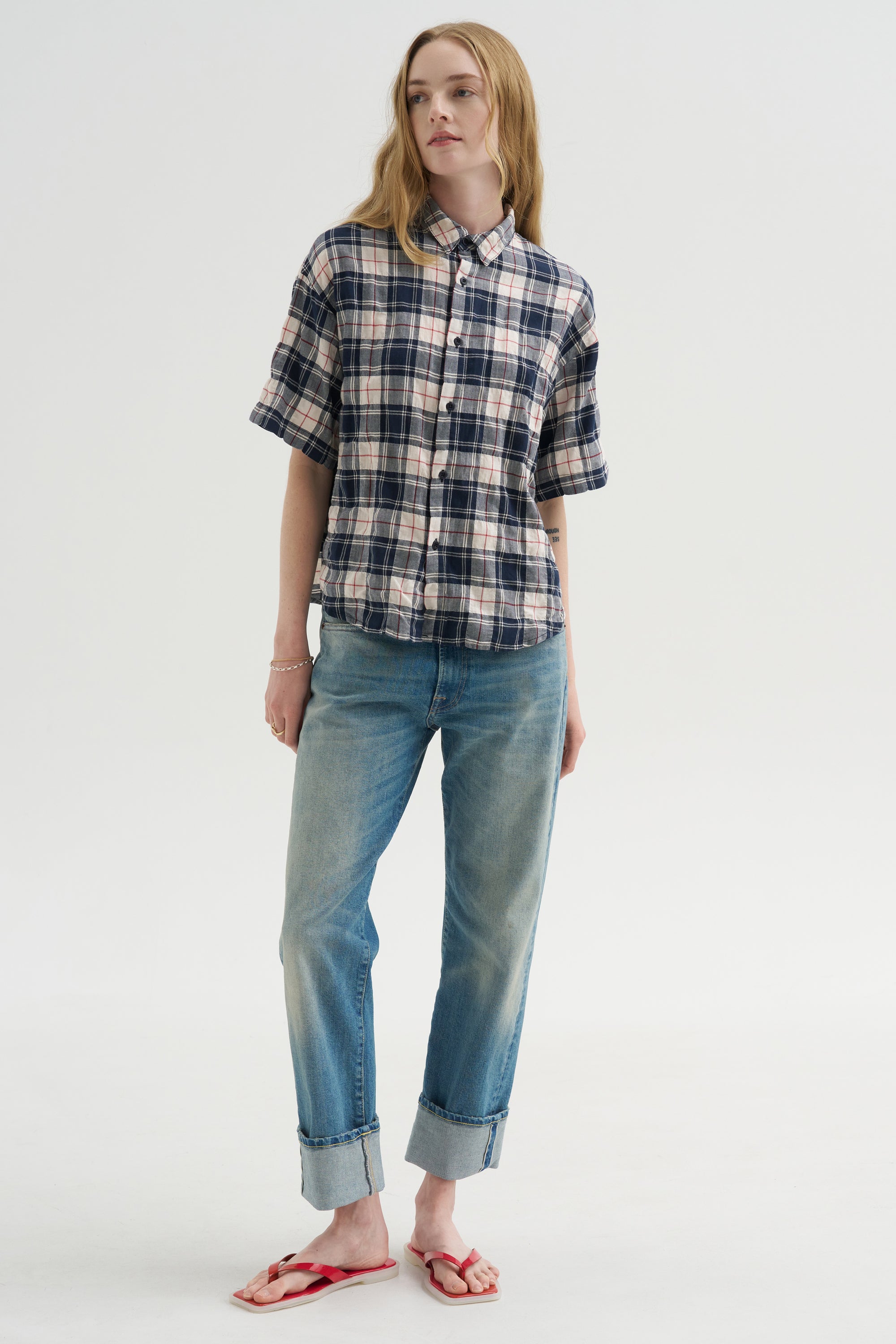 Camicia Ibiza - Checks, Panna
