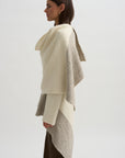 Block Wrap Mantle, White & Grey