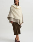 Block Wrap Mantle, White & Grey