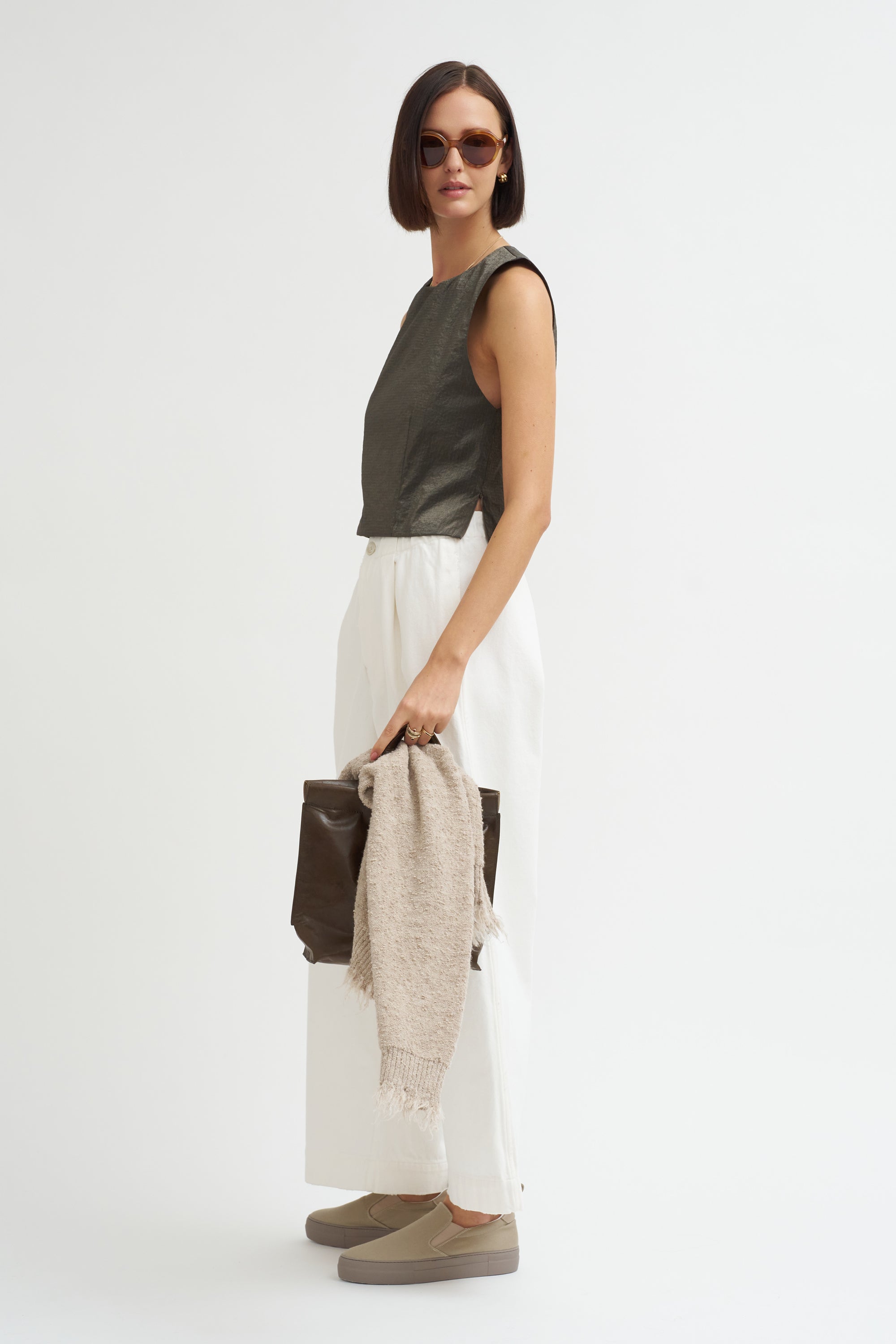 Washed Trouser, White