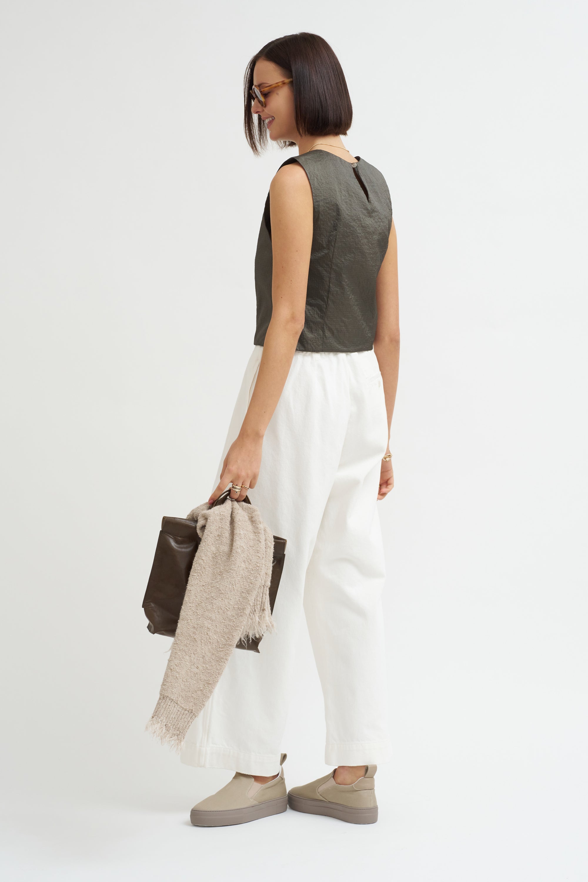 Washed Trouser, White