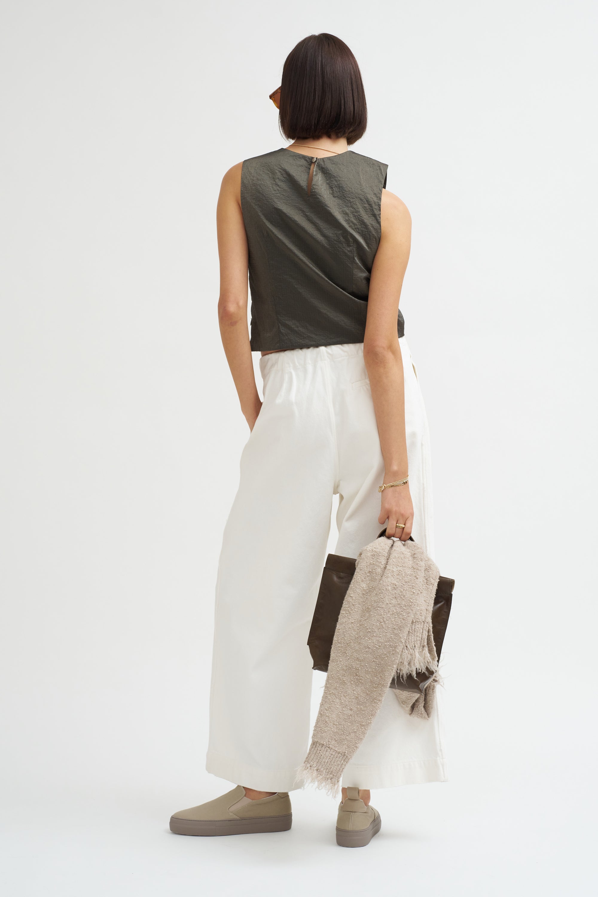 Washed Trouser, White