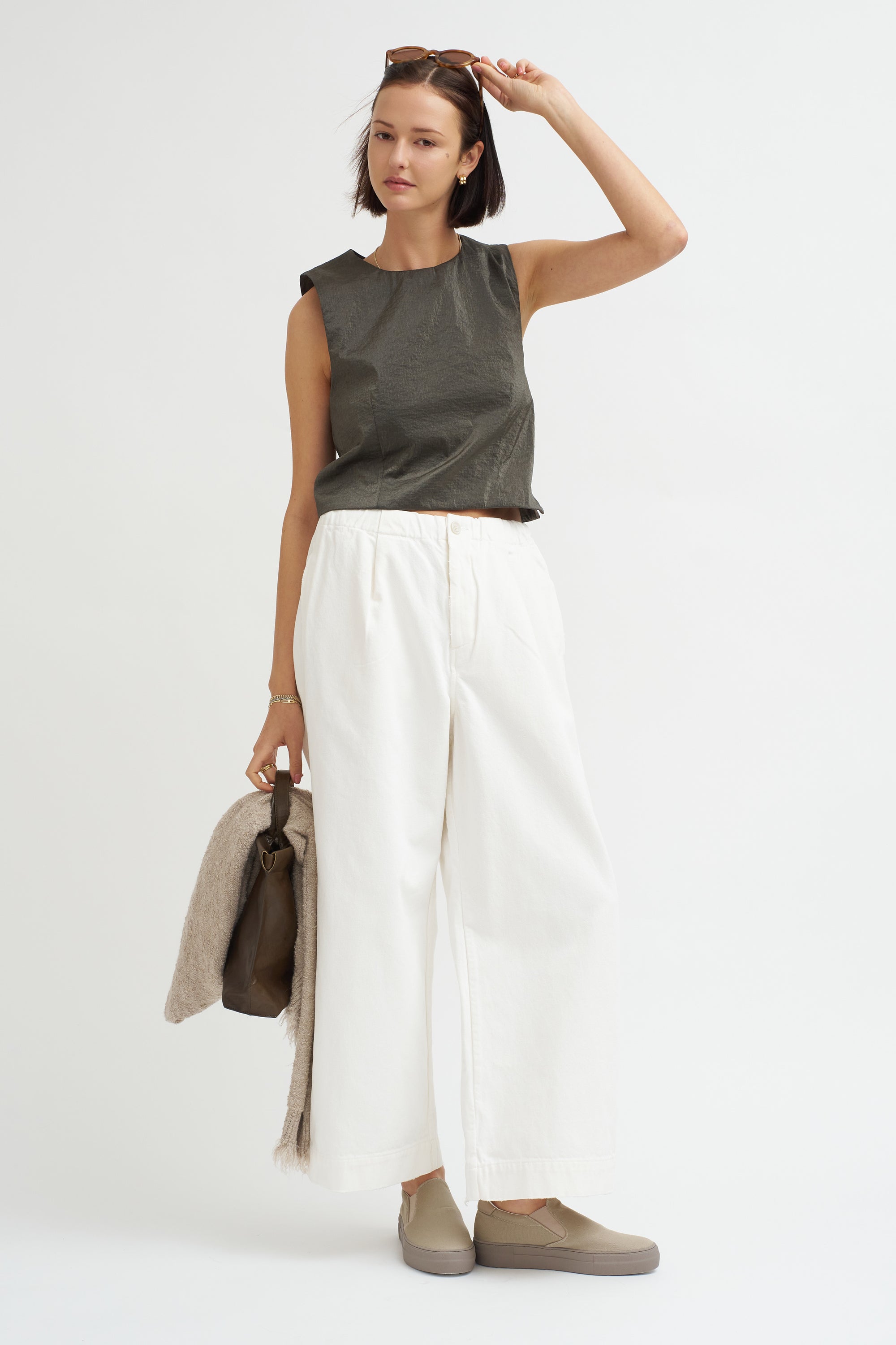 Washed Trouser, White