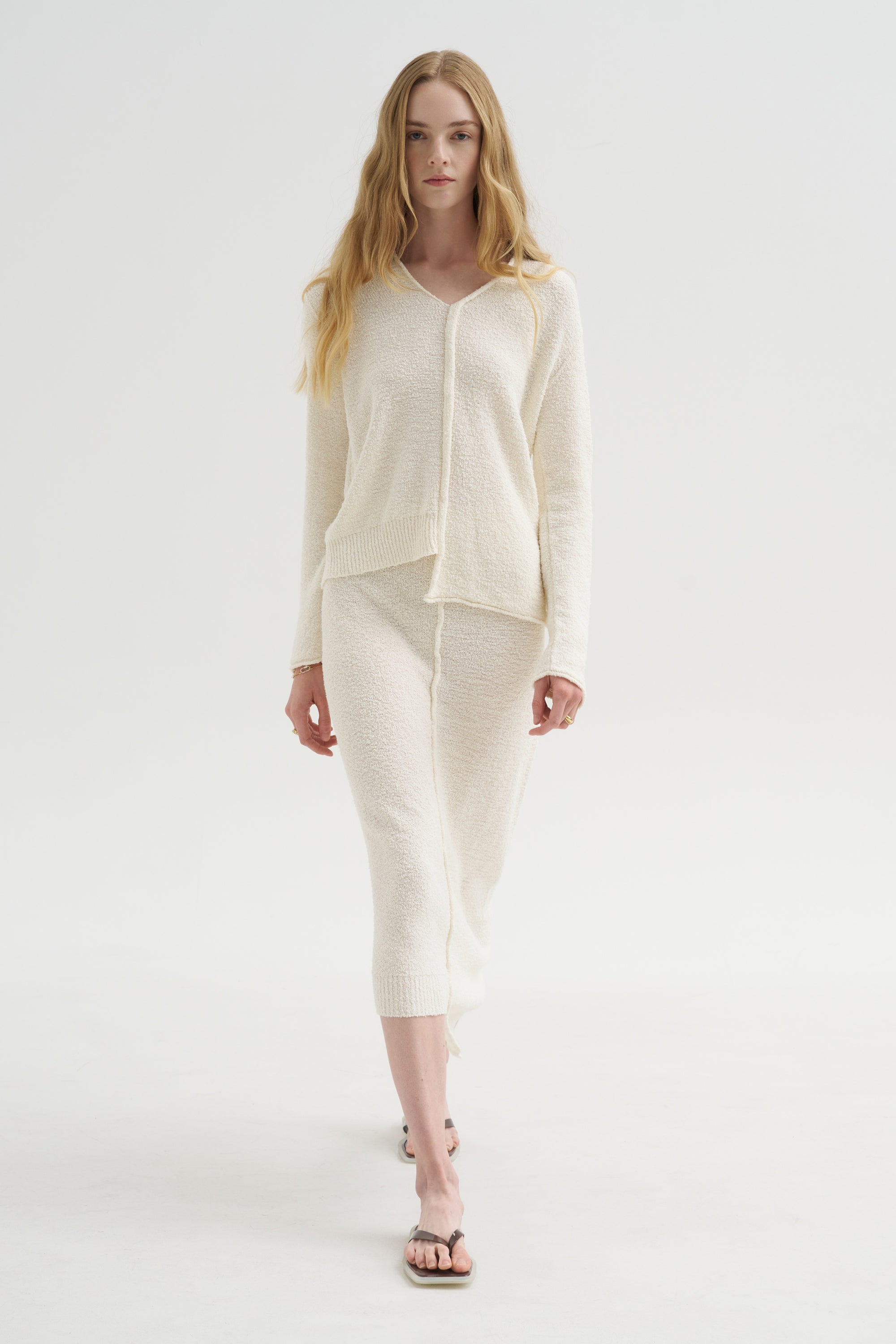 Boucle Skirt, White