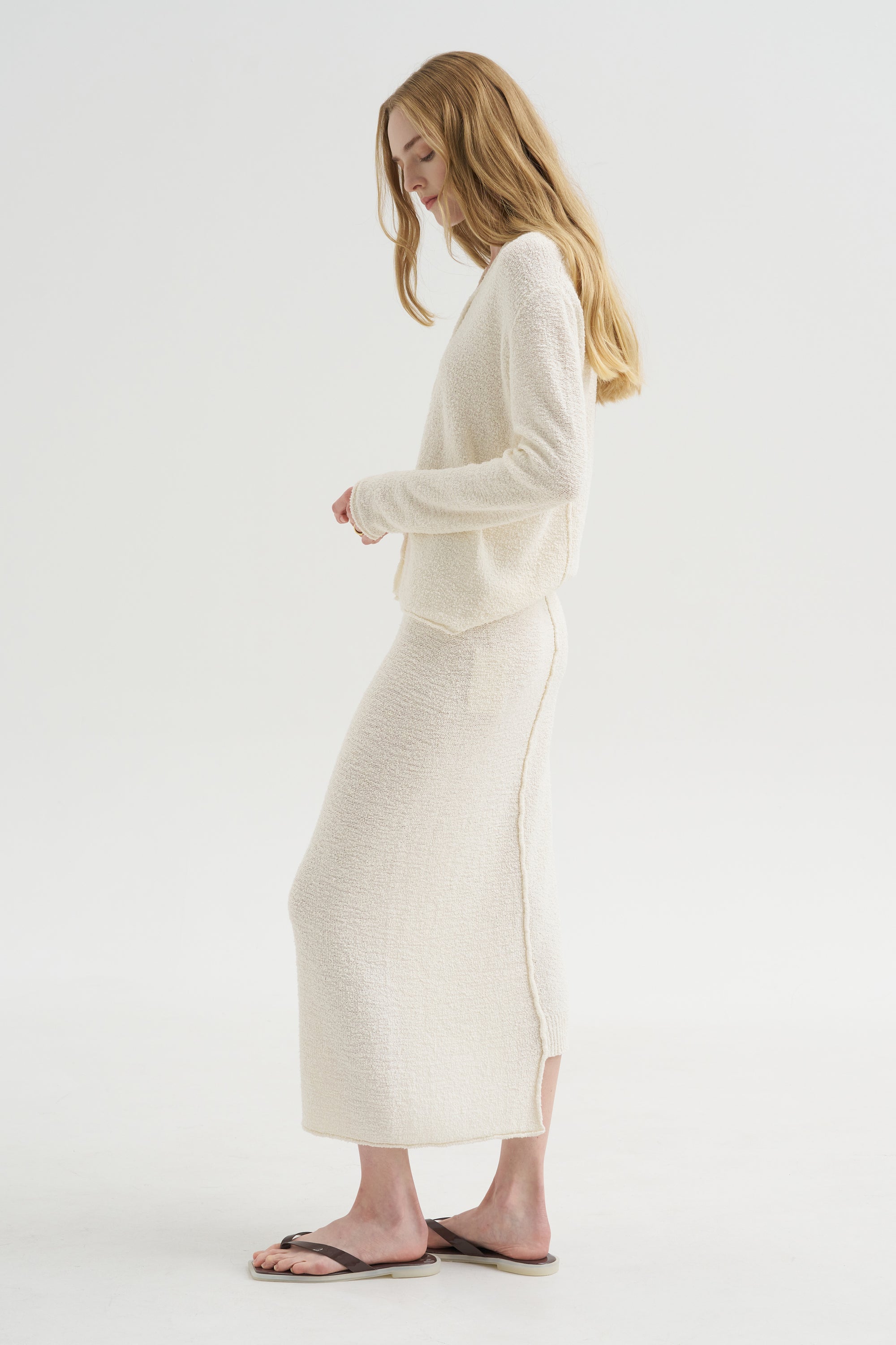 Boucle Skirt, White