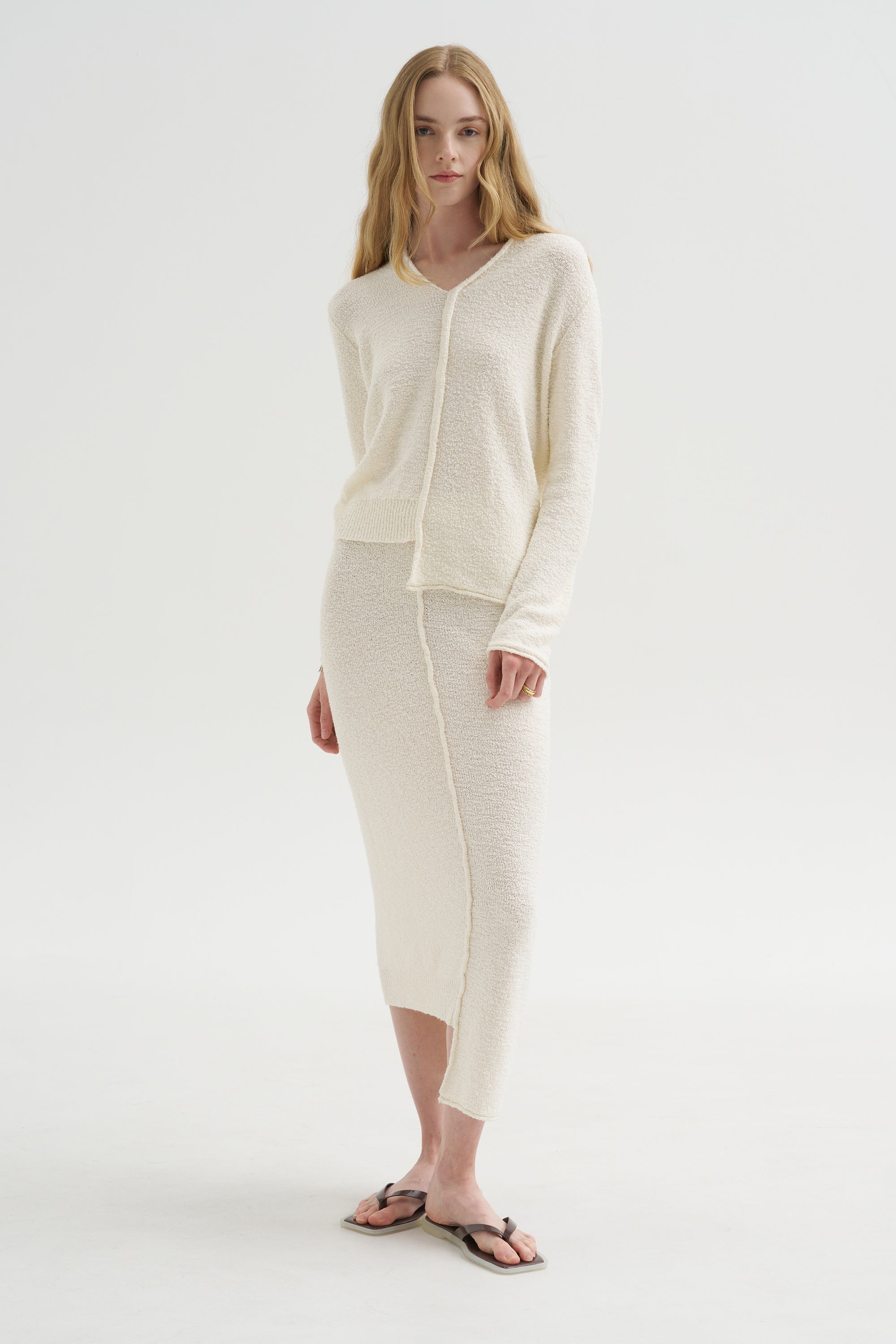 Boucle Skirt, White