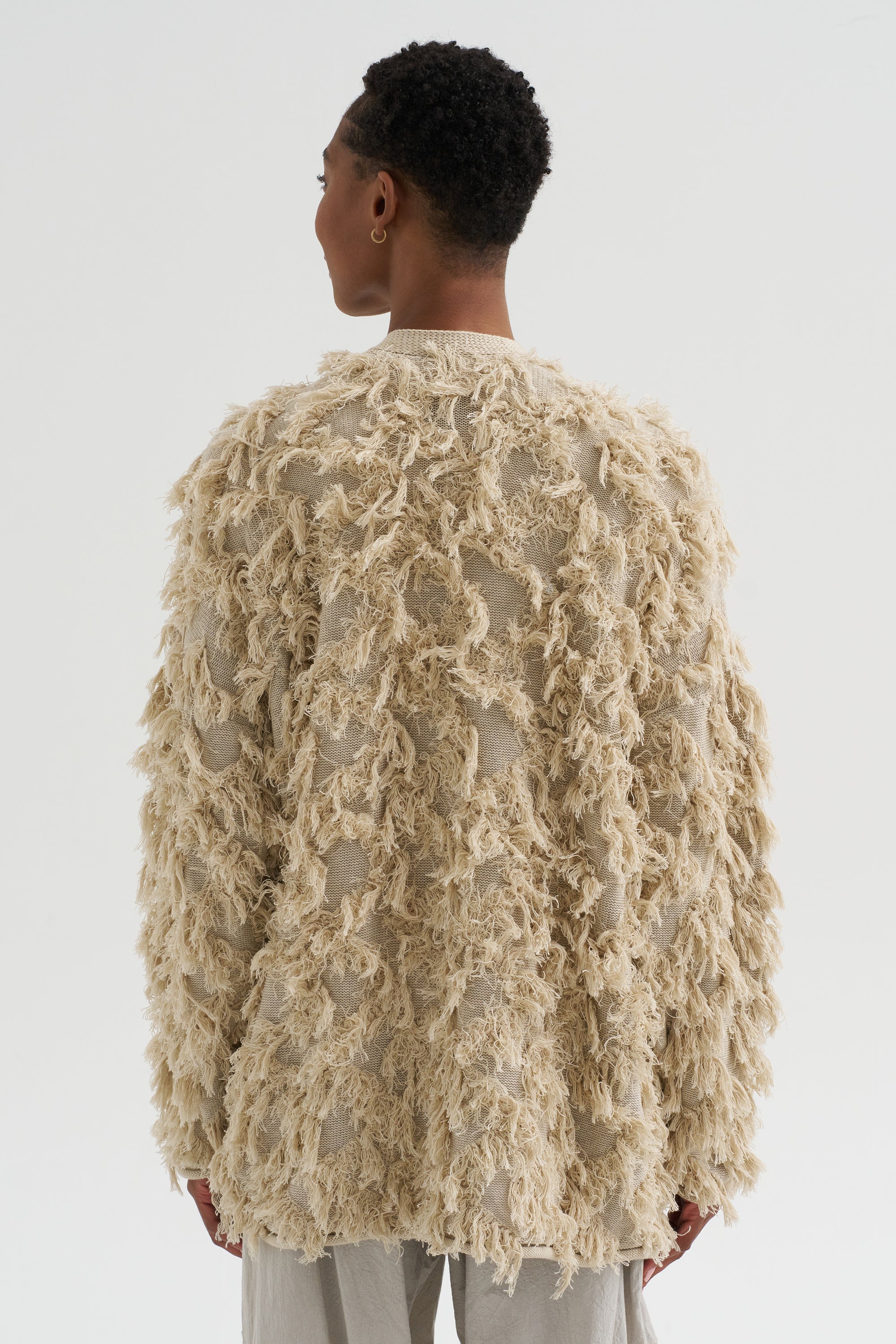 Tufted Cardigan, Flax
