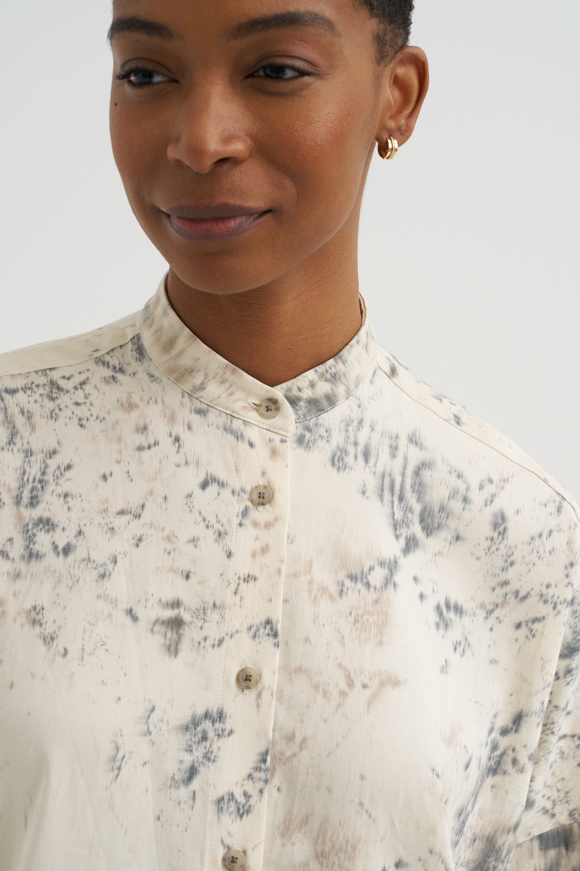 Handpaint Shirt Dress, Natural