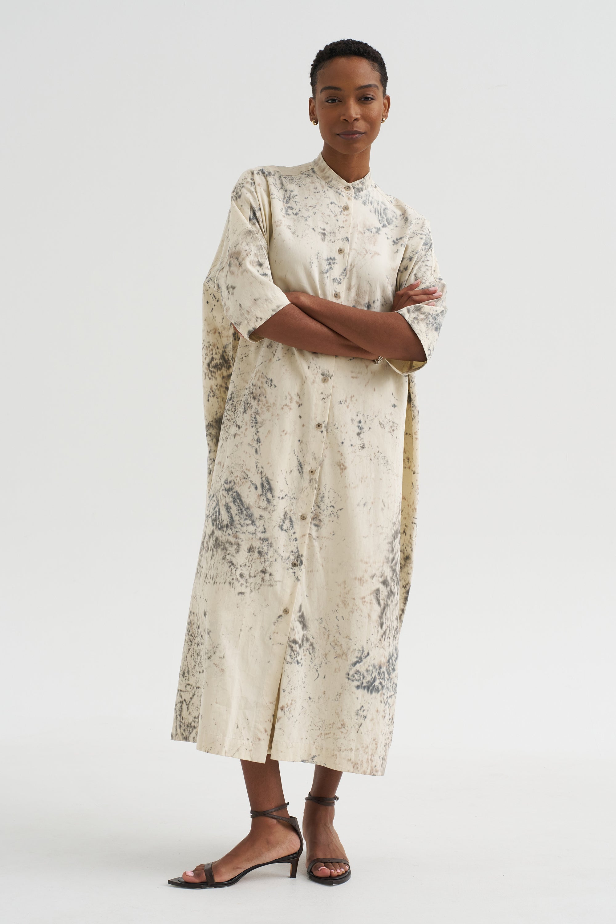 Handpaint Shirt Dress, Natural
