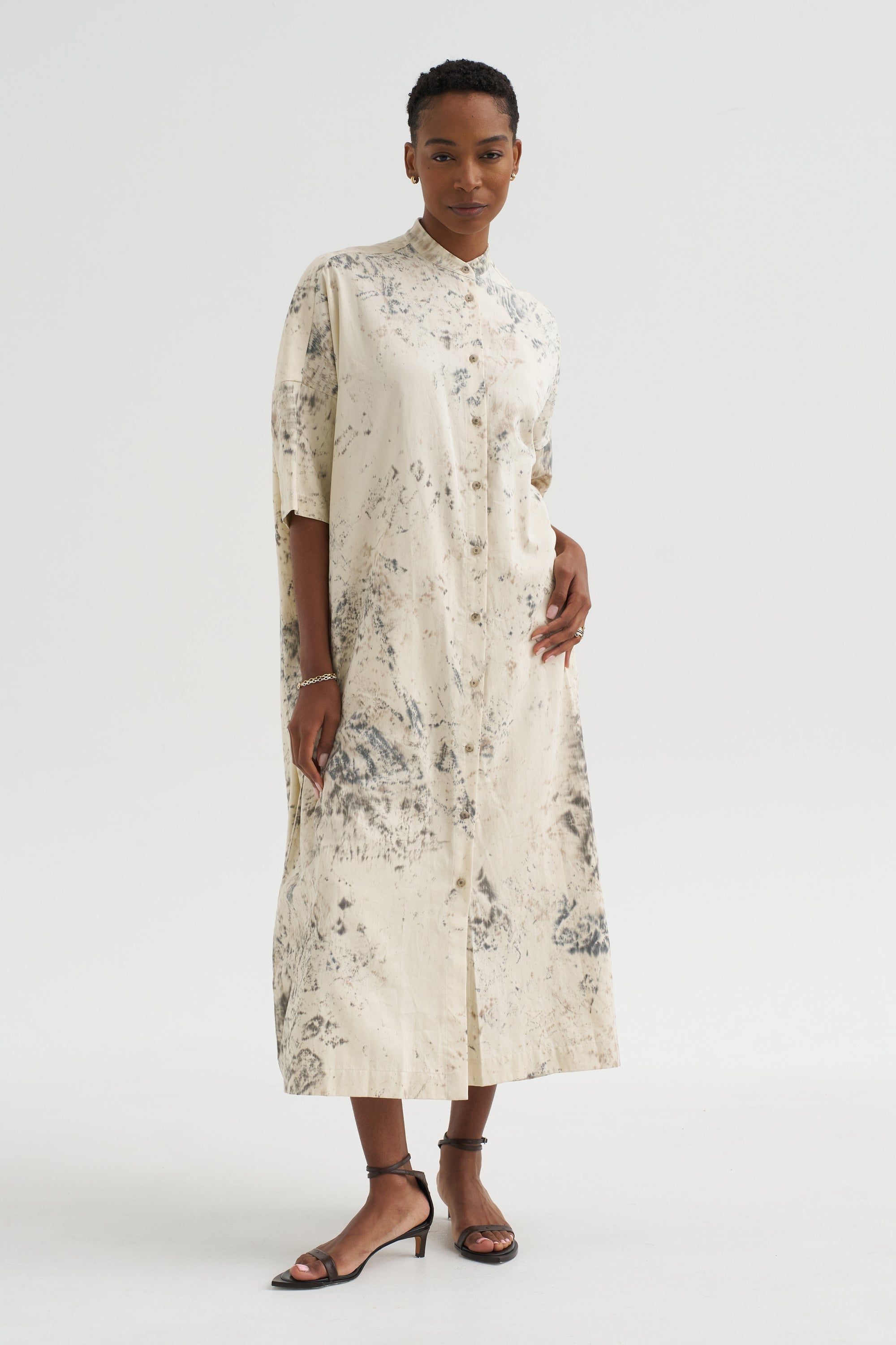 Handpaint Shirt Dress, Natural