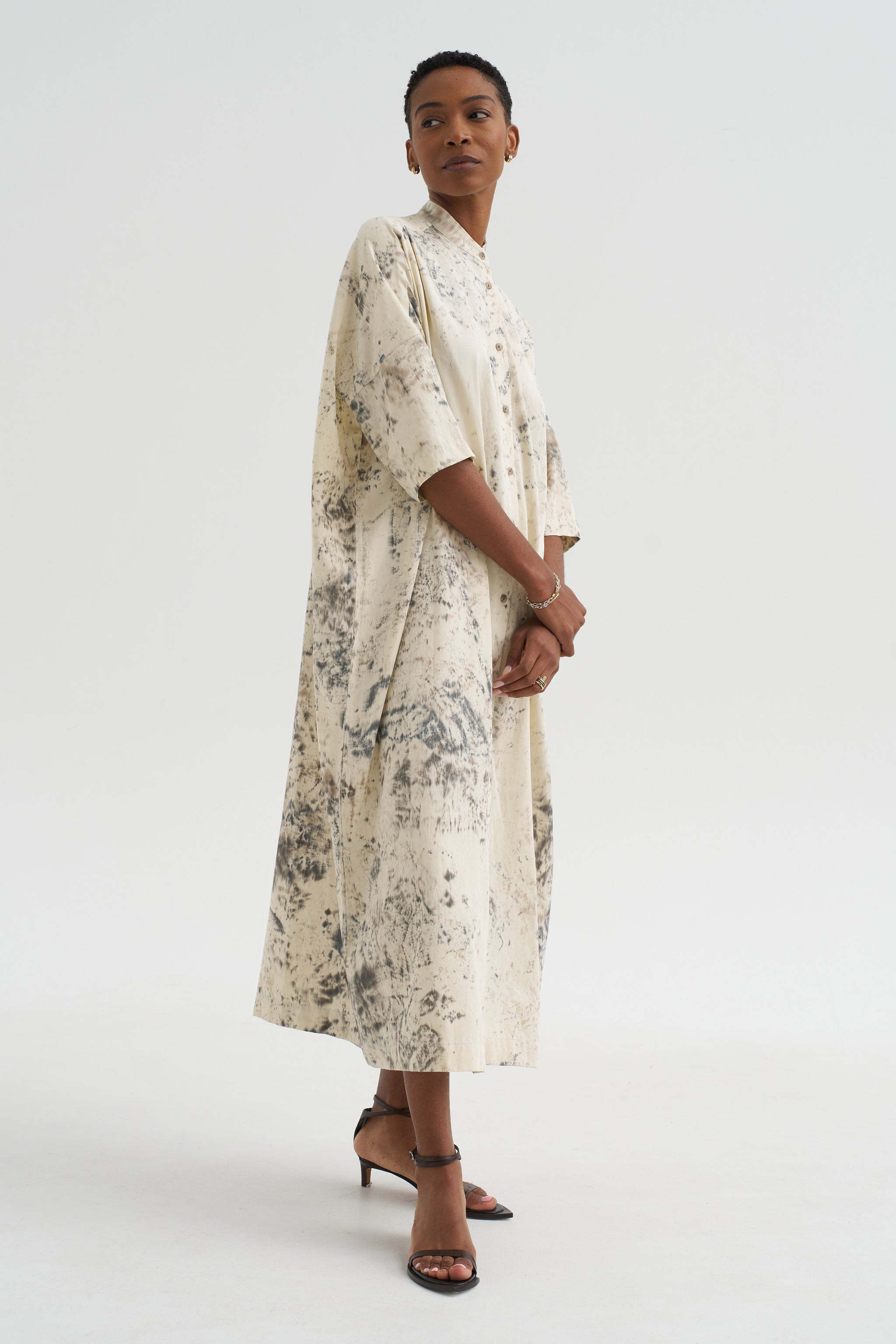 Handpaint Shirt Dress, Natural – Kick Pleat
