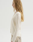 Boucle V Neck, White