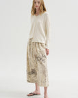 Boucle V Neck, White