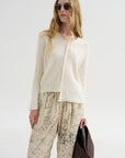 Boucle V Neck, White