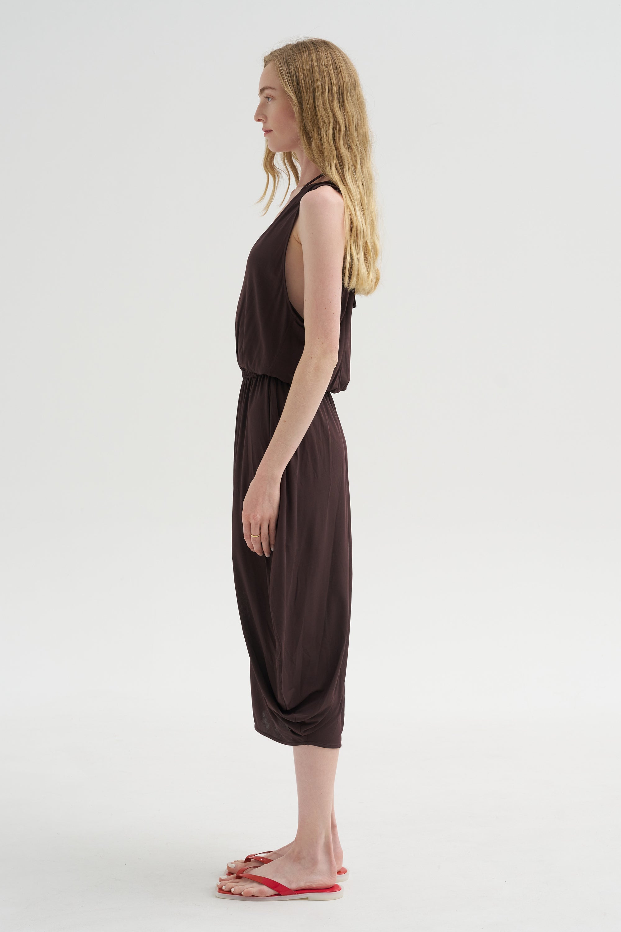 Double Layer Drape Dress, Fig