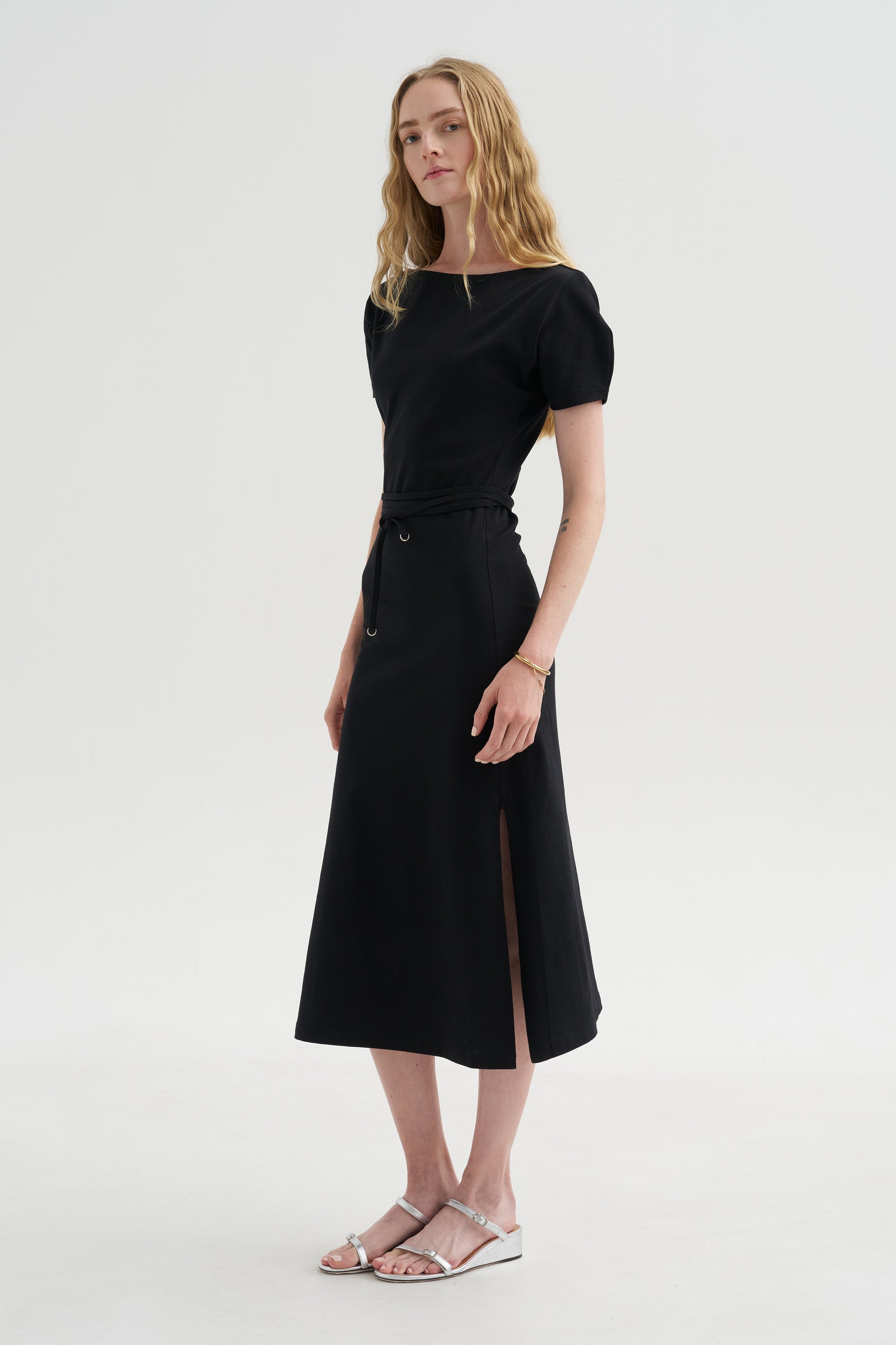 Belted Dress, Black – Kick Pleat