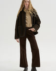 Flared Five-Pocket Pants, Ristretto