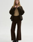Flared Five-Pocket Pants, Ristretto