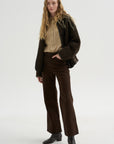 Flared Five-Pocket Pants, Ristretto