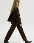 Flared Five-Pocket Pants, Ristretto