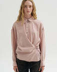 Straight Collar Twisted Shirt, Orchid